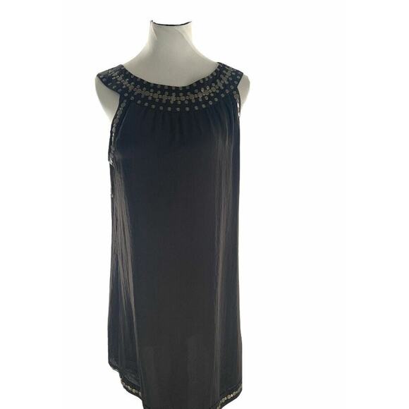 Alfani Midi Dress Women Sz 14 Relaxed A-Line Beaded Crew Neck Sleeveless Casual - Picture 3 of 15